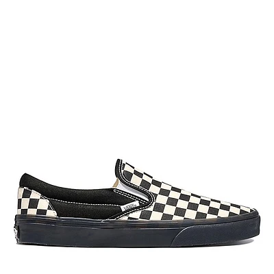 Vans Men's Classic Checkered Slip-on Sneakers Black White, Leather