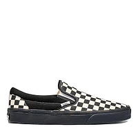Vans Men's Classic Checkered Slip-on Sneakers Black White, Leather
