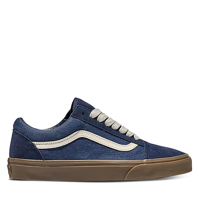 Vans Men's Old Skool Heavy Canvas Sneakers Blue/Cream/Gum Marine,
