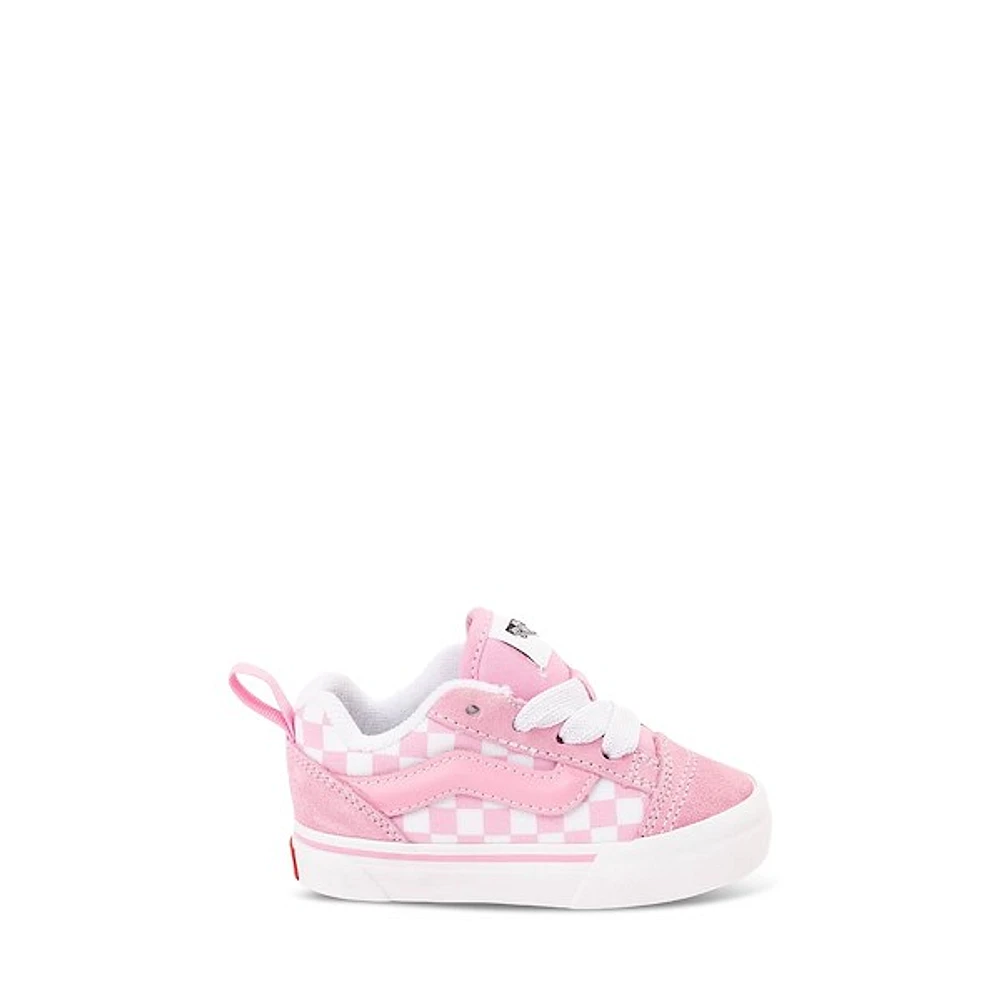 Toddler's Knu Skool Checkerboard Vans Pink/White Rose Misc, Toddler Canvas
