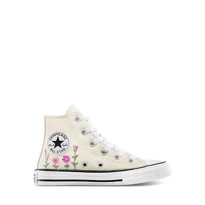 Converse Little Kid's Chuck Taylor All Star Hi Floral Sneakers Black White Os Div., Largeittle Kid Canvas