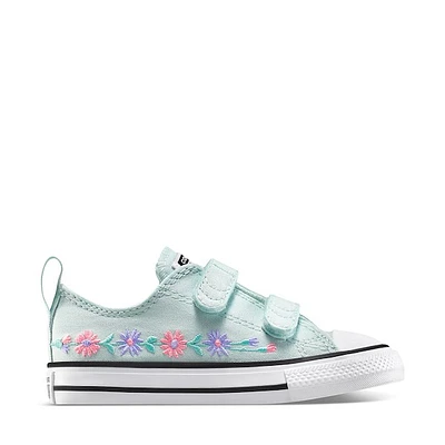 Converse Big Kid's Chuck Taylor All Star 2V Floral Embroidery Sneakers Green, Kid Canvas