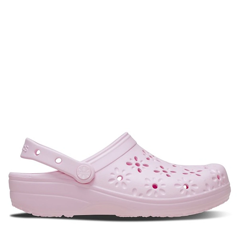 Crocs Classic Floral Cut-Out Clogs Rose, Womens / Mens