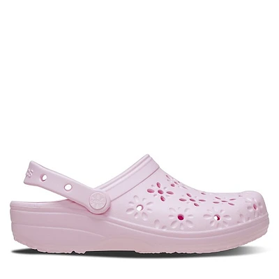 Crocs Classic Floral Cut-Out Clogs Rose, Womens / Mens