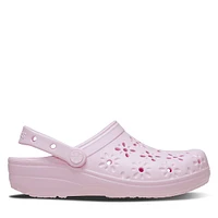 Crocs Classic Floral Cut-Out Clogs Rose, Womens / Mens