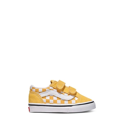Vans Toddler's Old Skool V Checkerboard Sneakers Yellow/White Jaune Misc, Toddler Canvas