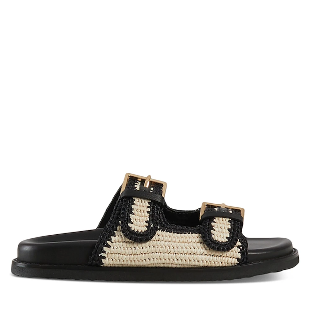 Floyd Women's Dania Raffia Sandals Black Misc, Rubber