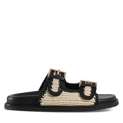 Floyd Women's Dania Raffia Sandals Black Misc, Rubber