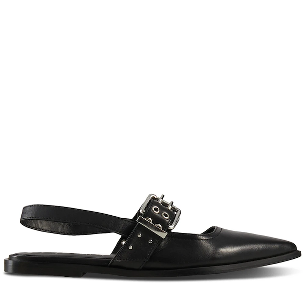 Floyd Women's Aya Sling Back Mules Black, Leather