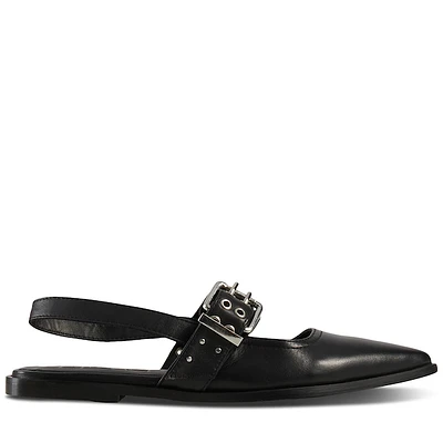Floyd Women's Aya Sling Back Mules Black, Leather