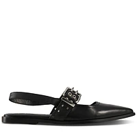 Floyd Women's Aya Sling Back Mules Black, Leather