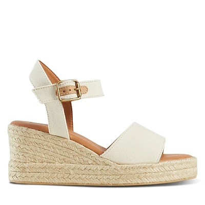 Floyd Women's Clara Platform Wedge Sandals Beige, Canvas