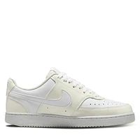 Nike Women's Court Vision Low Sneakers Light Yellow/White Jaune, Leather