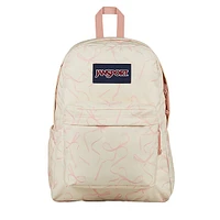 Jansport Superbreak Plus Bows Backpack in Cream/Pink in White Os Div., Polyester