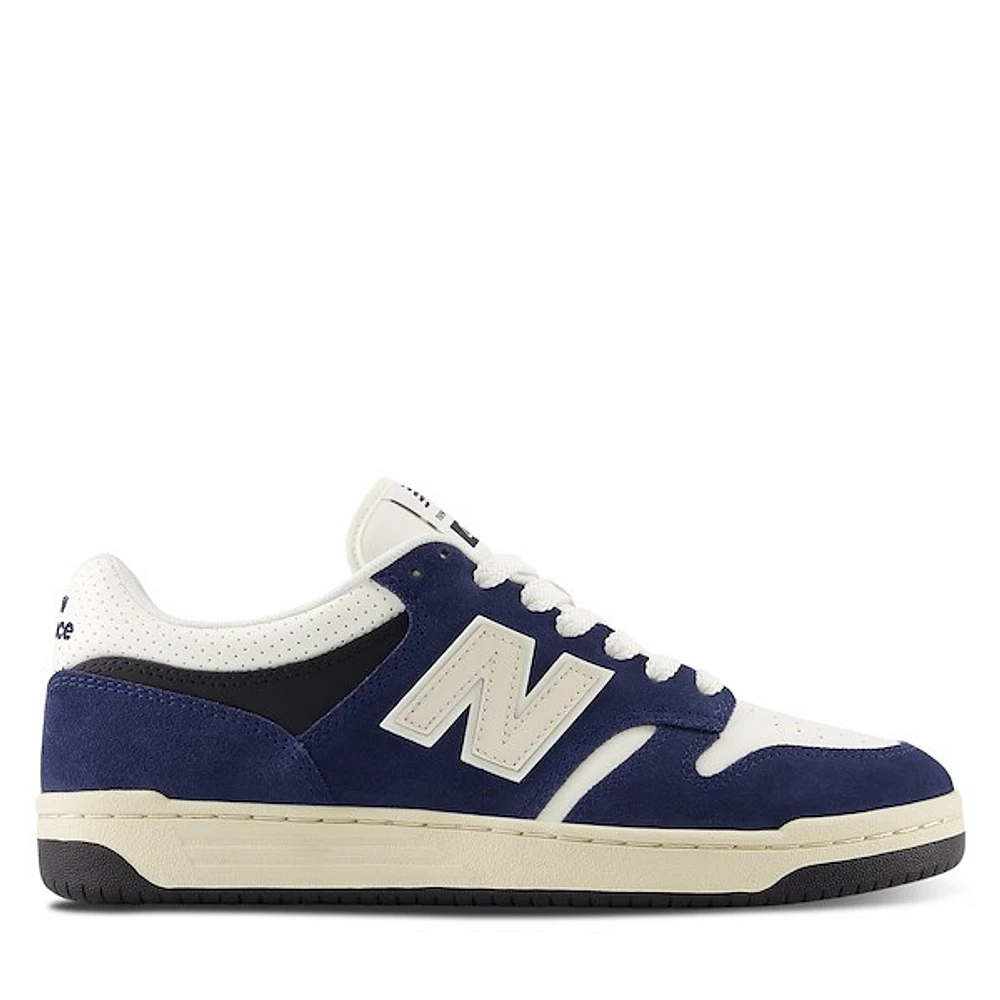 New Balance Men's BB480 Sneakers White Black Marine, Leather