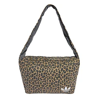 adidas Large Leopard OG Shoulder Bag in Brown Black White, Cotton