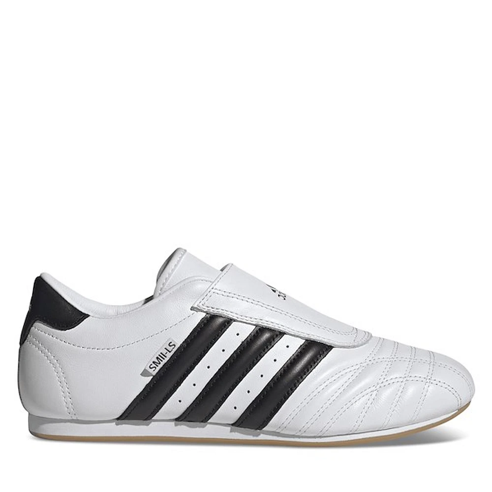 adidas Women's Taekwondo Slip-On Sneakers White Black, Leather
