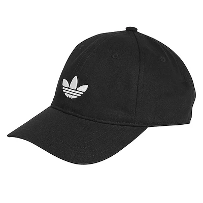 adidas Adicolor Classic Trefoil Baseball Cap in Black White, Cotton