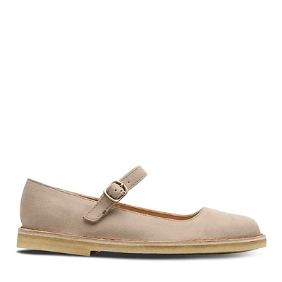 Clarks Originals Women's Desert Jane Flats Beige, Leather