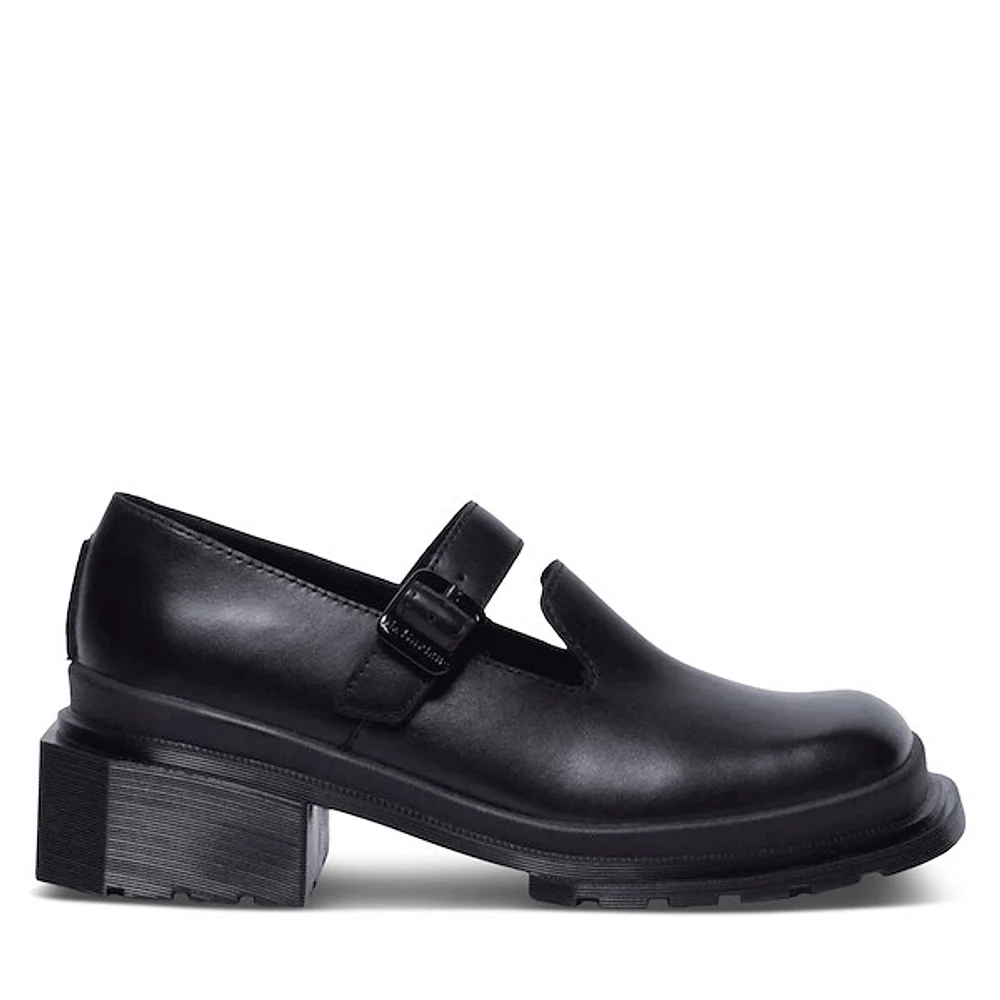 Dr.Martens Women's Maybole Square Toe Mary Jane Shoes Black, Leather