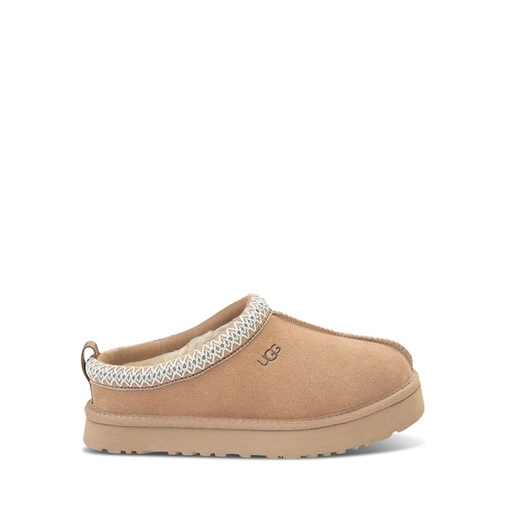 UGG Little Kid's/Big Kid's Tazz Platform Slippers in Sand, Size Big Kid 6 / Women's 7-7.5, Suede