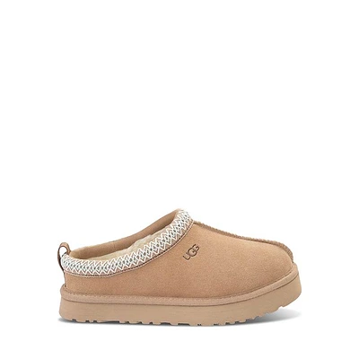 UGG Little Kid's/Big Kid's Tazz Platform Slippers in Sand, Size Big Kid 6 / Women's 7-7.5, Suede