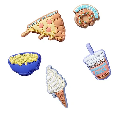 Crocs Funny Food 5 Pack Jibbitz in Vif, Rubber