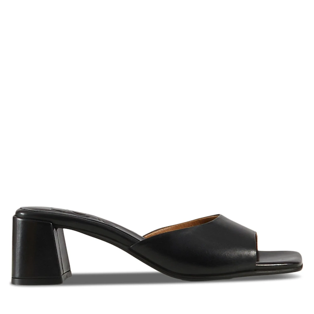 Floyd Women's Edith Blocked Heel Mule Black, Leather