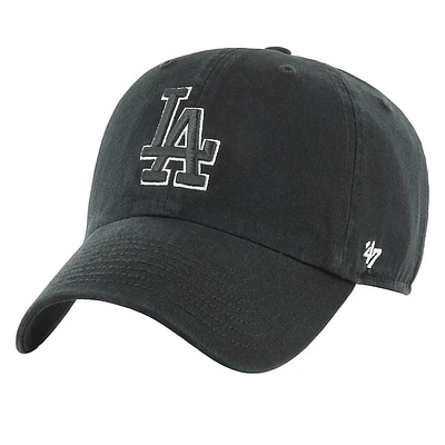 '47 Brand LA Dodgers Clean Up Cap in Black, Cotton