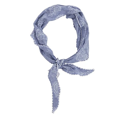 Floyd Paisley Scarf in Blue/White, Polyester