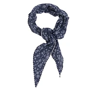 Floyd Flower Scarf in Navy Blue/White, Polyester