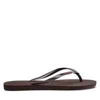 Havaianas Women's Slim Flip Flops Metallic Brun Moyen, / EU Rubber