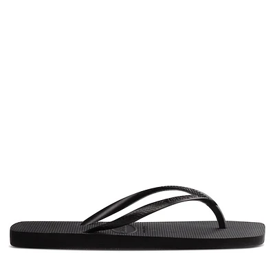Havaianas Women's Slim Square Flip Flops Black, / EU Rubber