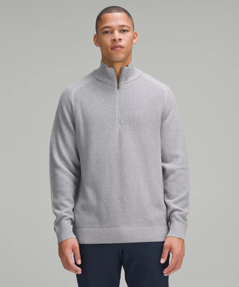 Lululemon athletica Textured Knit Half-Zip Sweater, Men's Hoodies &  Sweatshirts