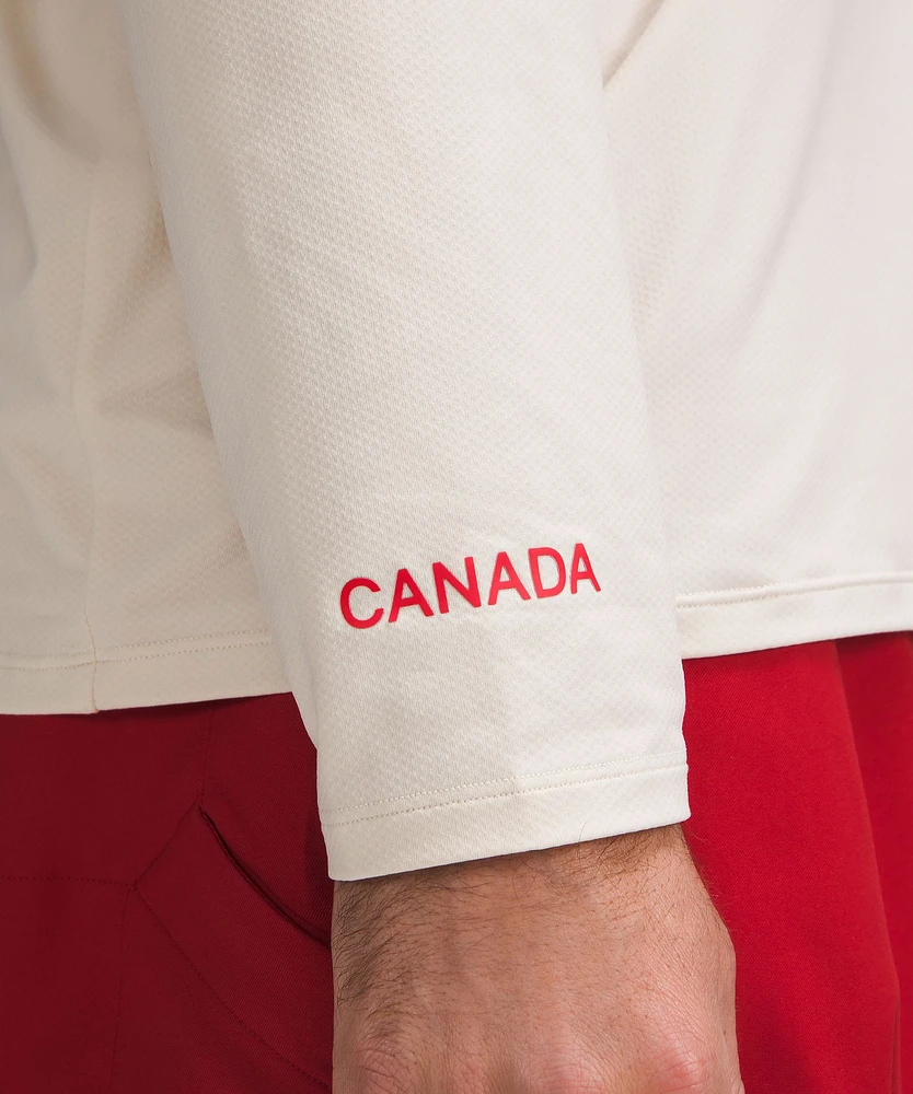 Team Canada lululemon Fundamental Jacquard Long-Sleeve Shirt *COC Logo | Men's Long Sleeve Shirts