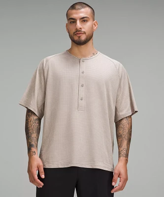 Textured-Grid Short-Sleeve Henley | Men's Short Sleeve Shirts & Tee's