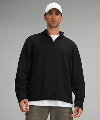 Relaxed-Fit Half-Zip Knit Sweater | Men's Sweaters