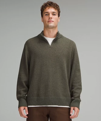 Relaxed-Fit Half-Zip Knit Sweater | Men's Sweaters