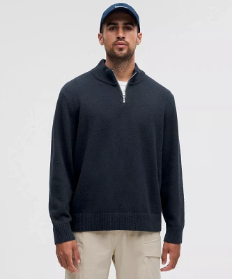 Relaxed-Fit Half-Zip Knit Sweater | Men's Sweaters