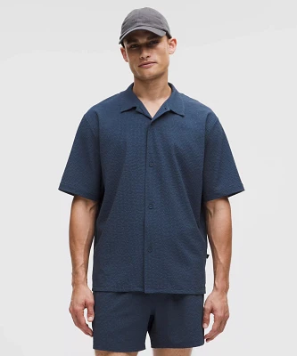 Textured Camp Collar Short-Sleeve Shirt | Men's Button Down & Dress Shirts