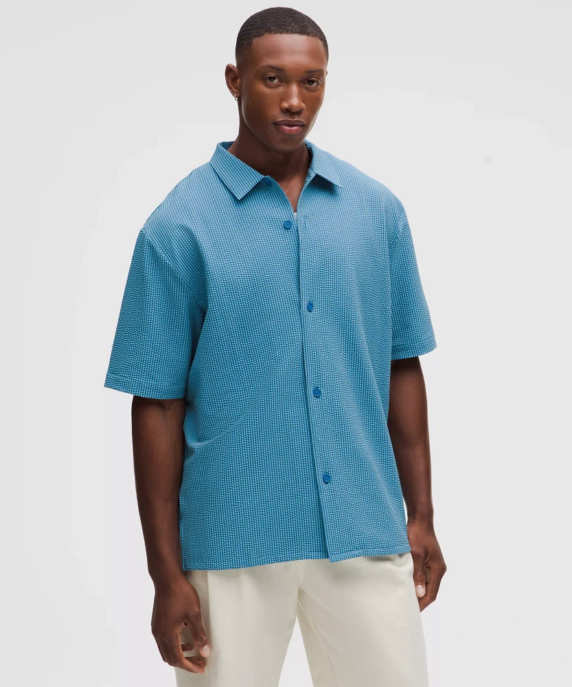 Textured Camp Collar Short-Sleeve Shirt | Men's Button Down & Dress Shirts