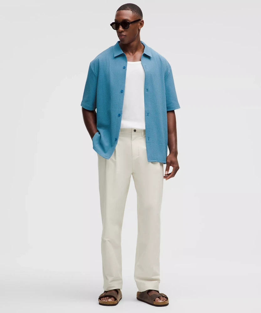 Textured Camp Collar Short-Sleeve Shirt | Men's Button Down & Dress Shirts