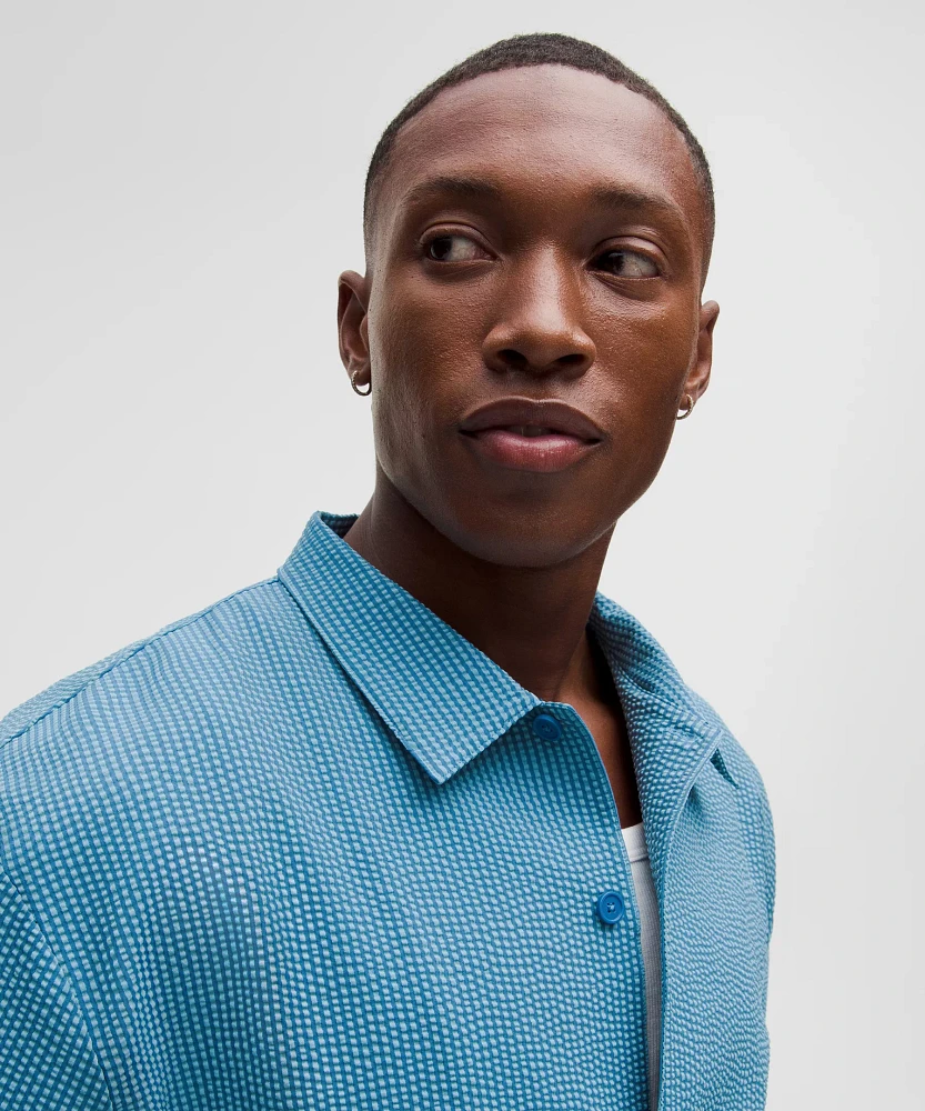 Textured Camp Collar Short-Sleeve Shirt | Men's Button Down & Dress Shirts