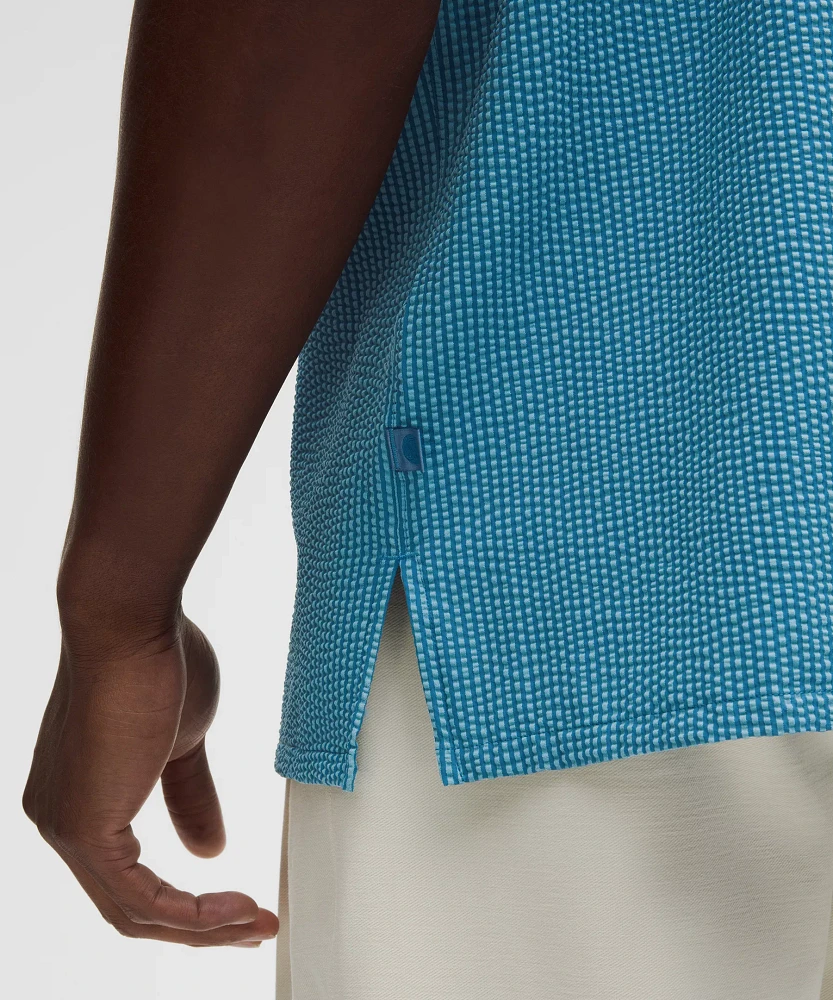 Textured Camp Collar Short-Sleeve Shirt | Men's Button Down & Dress Shirts