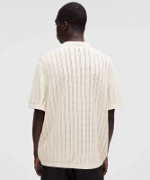 Cotton-Blend Open-Knit Button Up | Men's Down & Dress Shirts