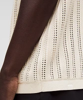 Cotton-Blend Open-Knit Button Up | Men's Down & Dress Shirts