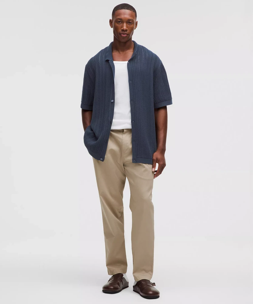 Cotton-Blend Open-Knit Button Up | Men's Down & Dress Shirts