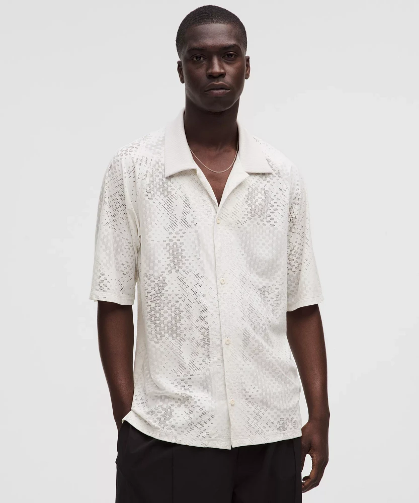 Men's Jacquard-Mesh Short-Sleeve Shirt *SLNSH Collection | Button Down & Dress Shirts