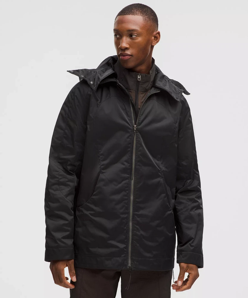 Taffeta Removable-Hood Collared Jacket *SLNSH Collection | Men's Coats & Jackets