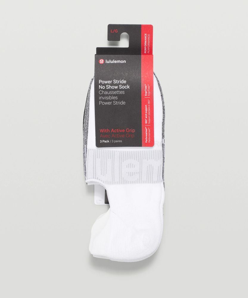 Men's Power Stride No-Show Socks with Active Grip *3 Pack |